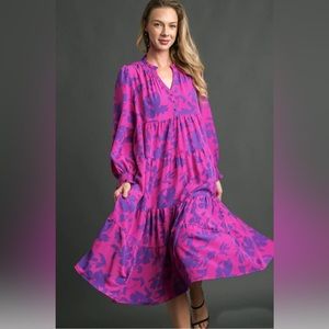 Umgee Pink and Purple floral dress